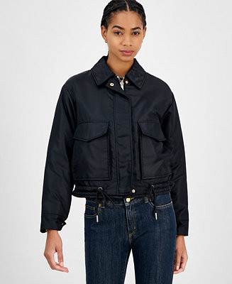 MICHAEL Women's Reversible Bomber Barn Jacket | Macy's