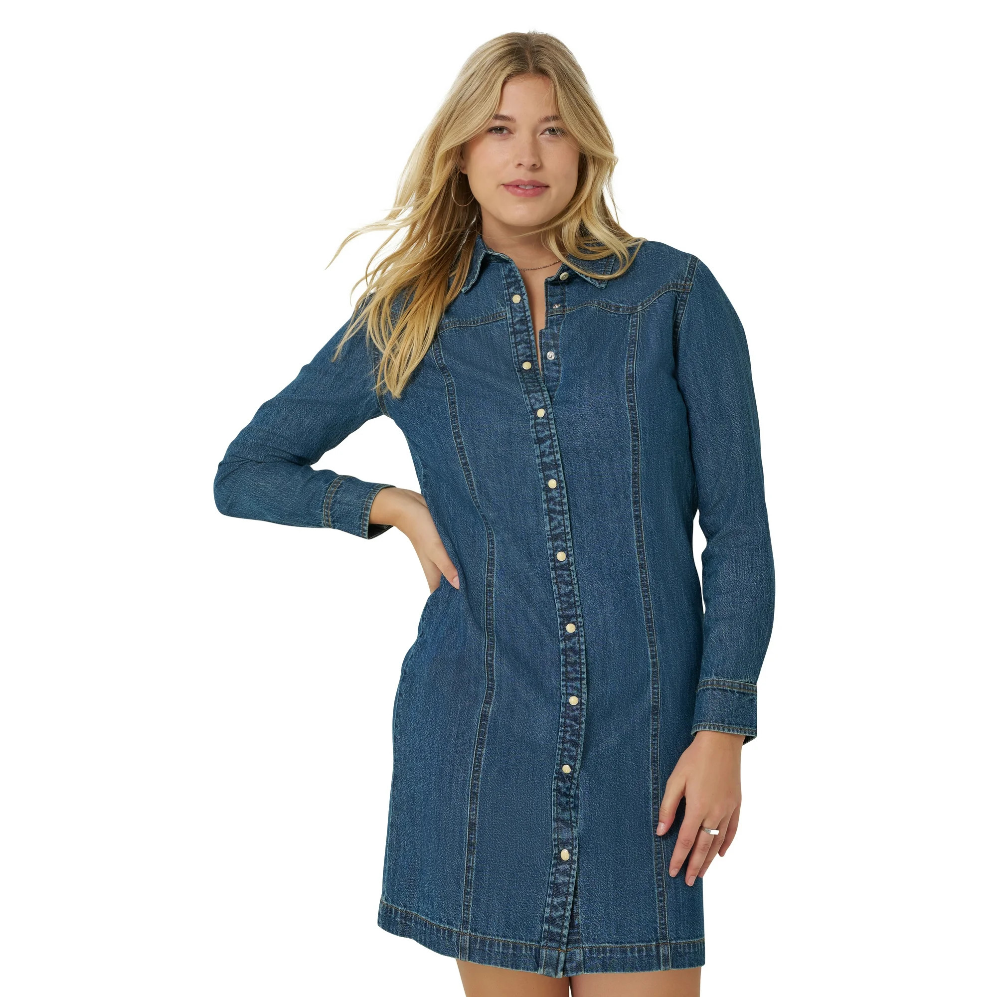 Lee Women's and Women's Plus Heritage Western Denim Dress, Sizes XS-4X | Walmart (US)