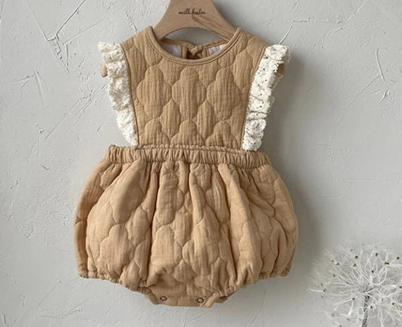 Fluffy Oversized Hooded Baby Bubble Rompe / Made in Korea | Etsy (US)