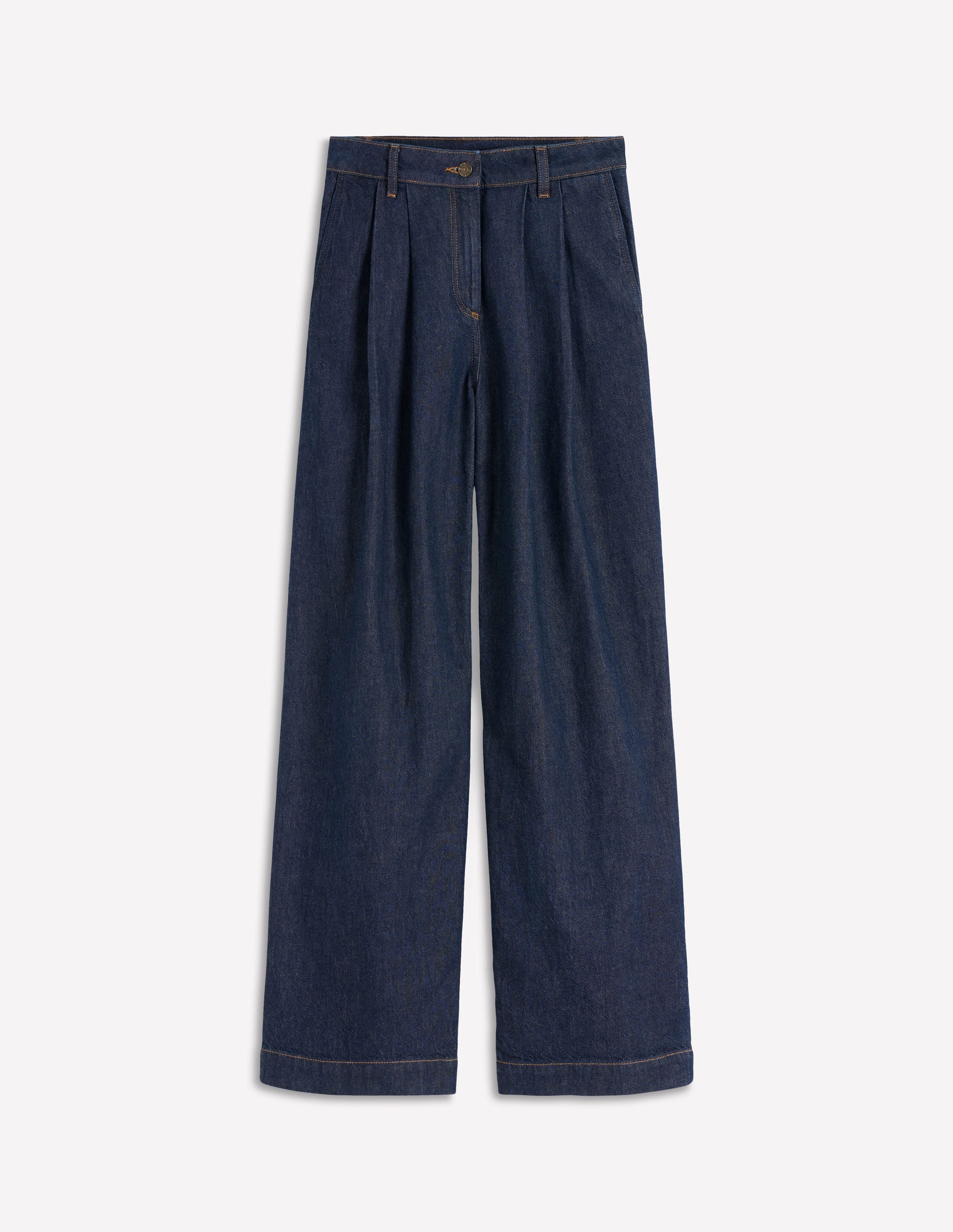 Pleated Wide Leg Jeans-Indigo Rinse | Boden (US)