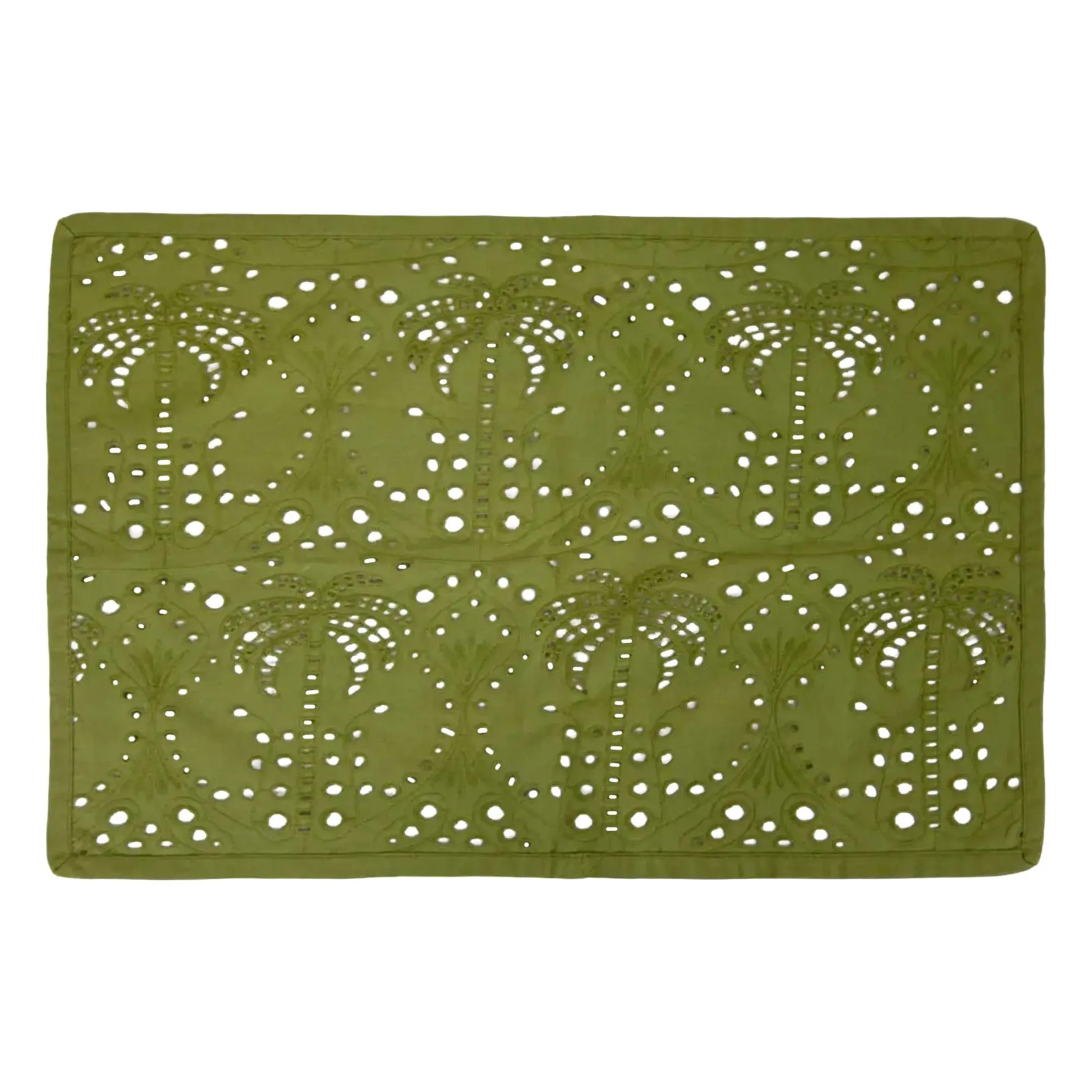 Brisa palm embroidered placemat | Green | Smallable
