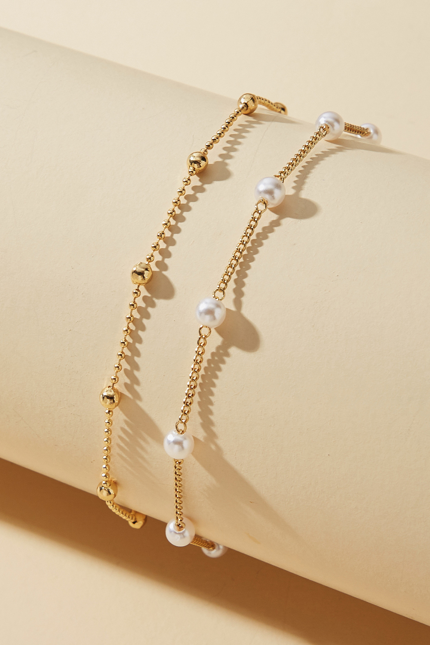 Golden Whisper Pearl Beaded Bracelet Set | Cupshe US