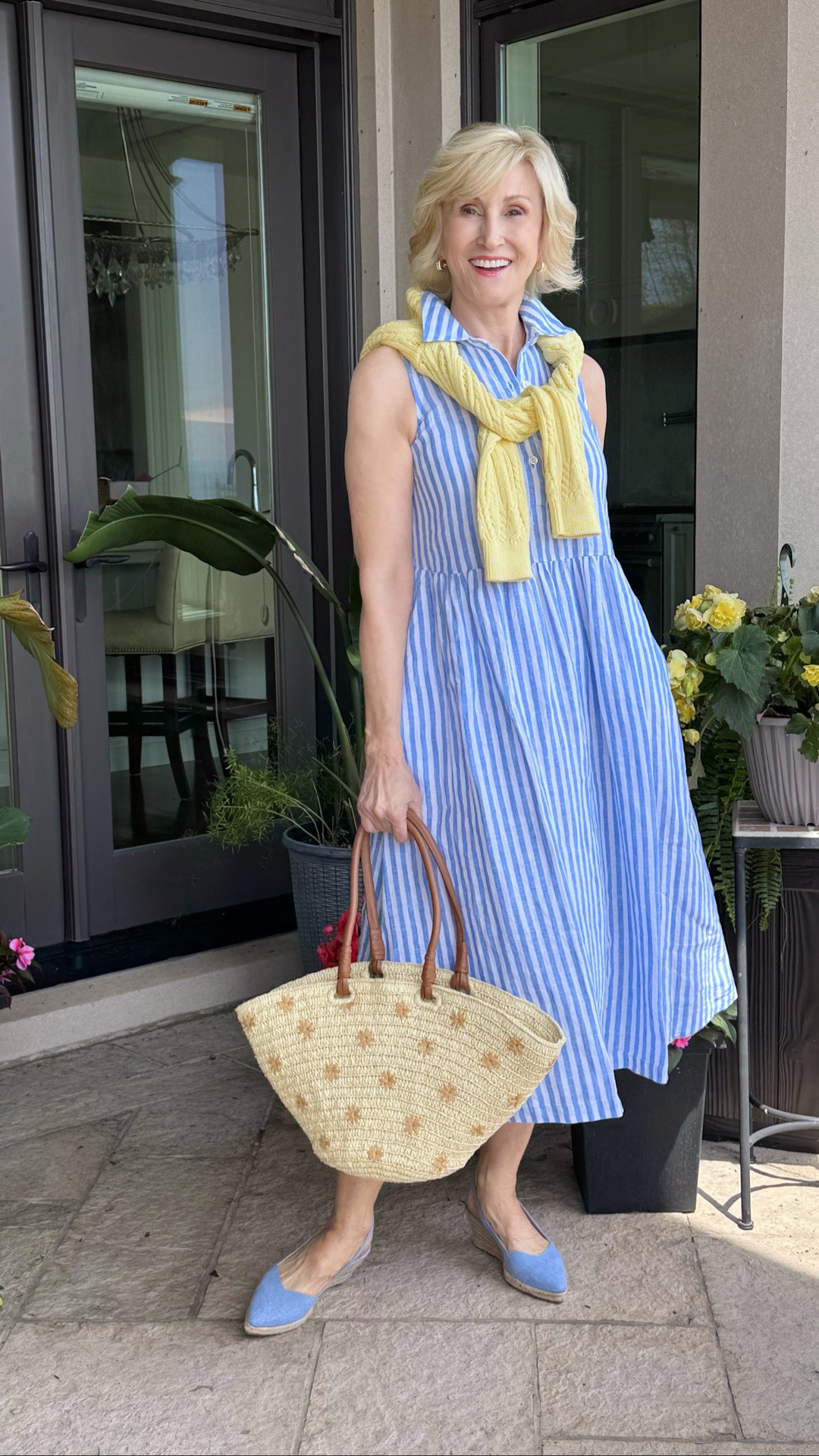 There’s something about blue and white stripes that just feels like summer. 💙☀️

This linen maxi dress from Talbots is one of those easy pieces that does all the work for you. I love it paired with denim espadrilles for a relaxed feel, and tying a soft yellow open-knit sweater over the shoulders adds the perfect pop of colour (plus it’s always handy when the evening cools down!).

It’s effortless, comfortable, and exactly the kind of outfit I’d reach for on holiday, for a seaside lunch, or a leisurely weekend stroll.

Sometimes all you need is one beautiful dress and a few simple accessories to create a look that feels timeless.

#LTKSeasonal #LTKOver40 #LTKootd
