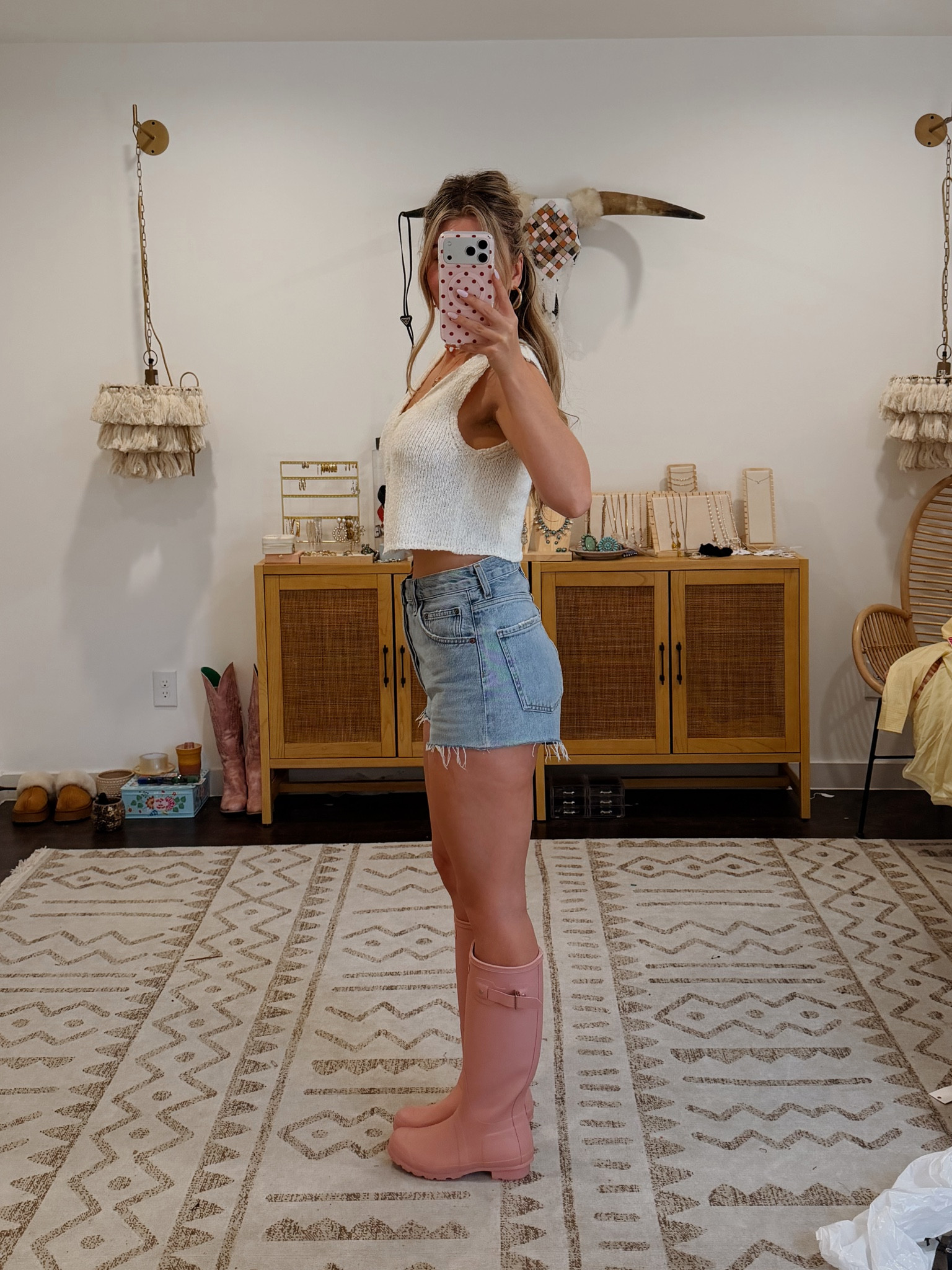 Can’t get enough of these rain boots, so cute for spring 
 
 
 
Spring fashion inspo, ootd, outfit of the day, spring outfits, summer shorts, denim shorts, rain boots, girly outfit, Pinterest outfit 

#LTKootd #LTKPetite #LTKdayinmylife