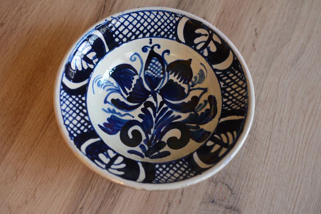 Vintage Deep Pottery Wall Plate Blue Korond Wall Plate Antique Hungarian Folk Plate - Etsy | Etsy (US)