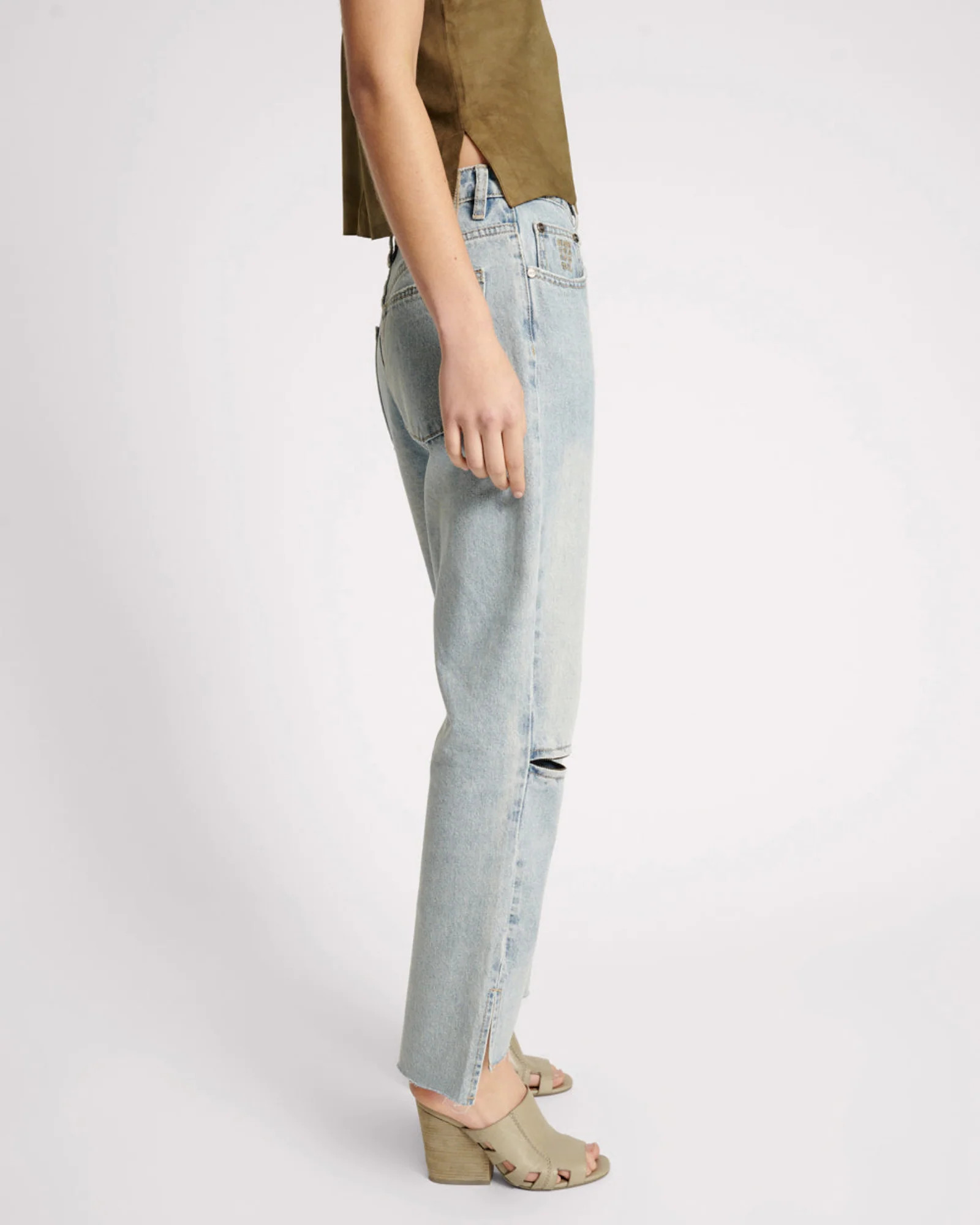Hooligans Low Waist Relaxed Straight Leg Denim Jeans - Fleetwood | One Teaspoon | OneTeaspoon
