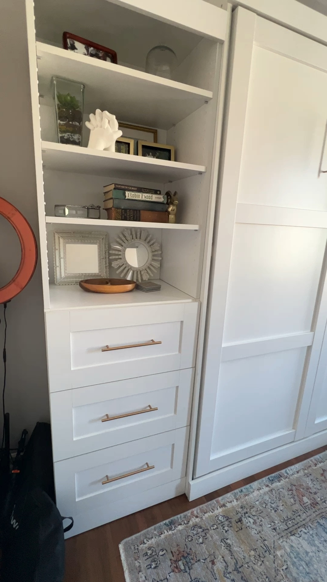 Small space solution: Murphy bed with side drawers and shelves! 

#LTKhome