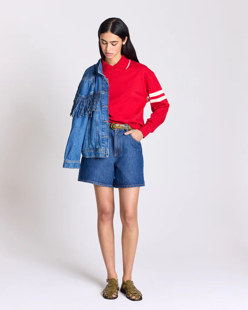 Maylone denim blue midi shorts | Balzac Paris US