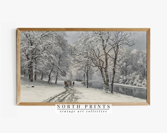 Samsung Frame TV Art  Vintage Winter Landscape DIGITAL | Etsy | Etsy (US)