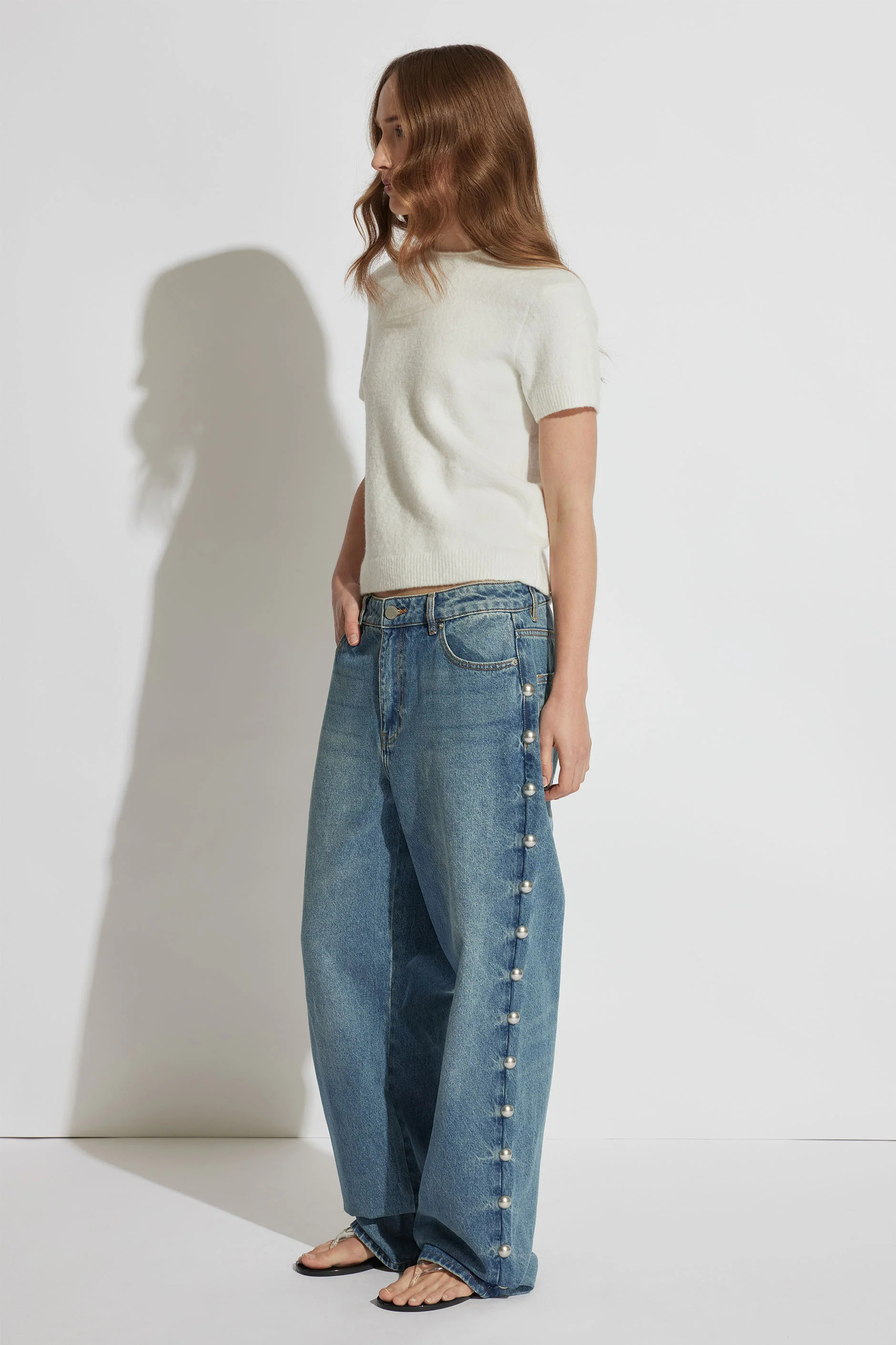 Sonia Studded Jean - 90s Blue | DECJUBA | DECJUBA