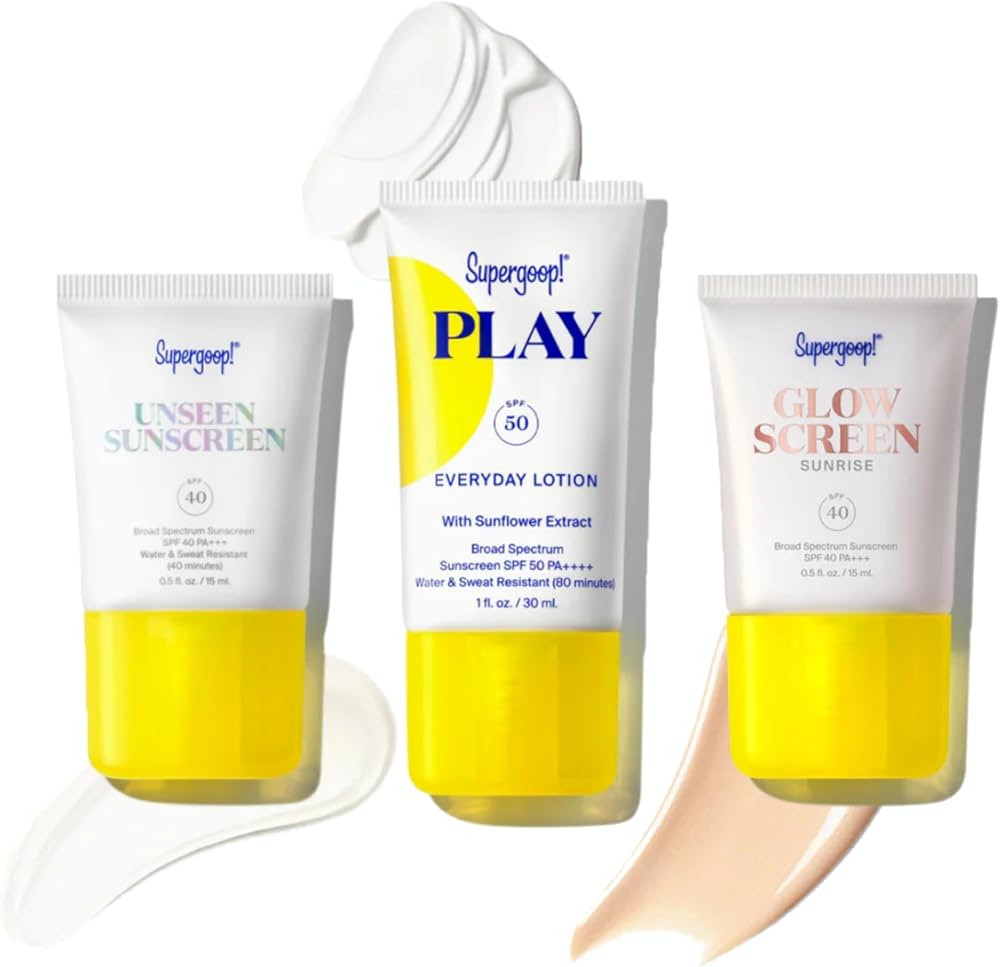 Supergoop! SPF Bestsellers Starter Set - Includes PLAY Everyday Lotion SPF 50 (1 fl oz), Unseen S... | Amazon (US)