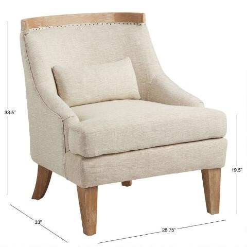Exposed Wood Ruth Upholstered Chair | World Market