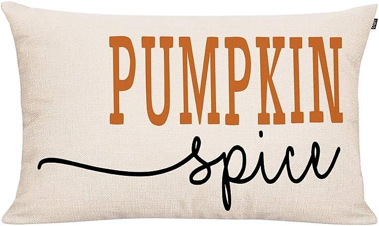 GTEXT 20x12 inch Farmhouse Pumpkin Spice Pillow Covers Long Cushion Cover Farm Decorative Couch P... | Amazon (US)