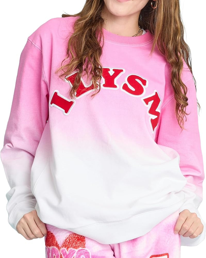 iscream + THEME NYC Big Girls French Terry Crewneck Applique and Embroidered Accent Sweatshirt Co... | Amazon (US)