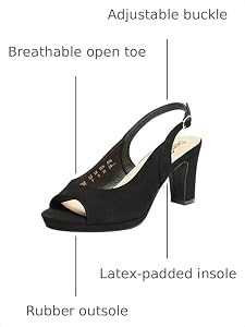 DREAM PAIRS Women\u2019s Slingback High Chunky Heels Pumps | Amazon (US)