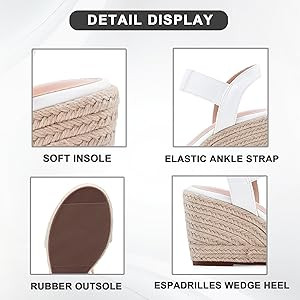 Jeossy Women's 8801 Wedge Sandals for women, 3.5 Inch Ankle Strap Espadrille Sandals for Women Dr... | Amazon (US)