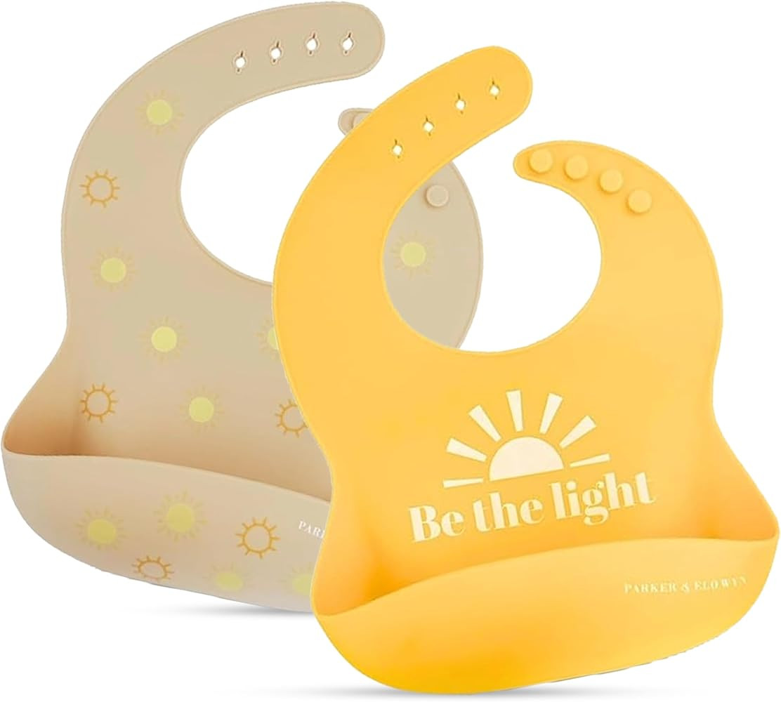 PARKER & ELOWYN Soft Waterproof Silicone Bib Set of 2, Unisex Baby Toddler, BPA free, Non-Toxic, ... | Amazon (US)