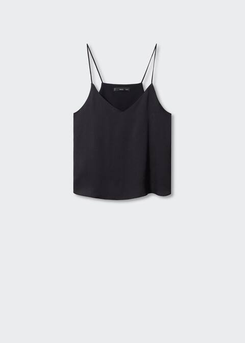 Satin top with straps | MANGO (US)