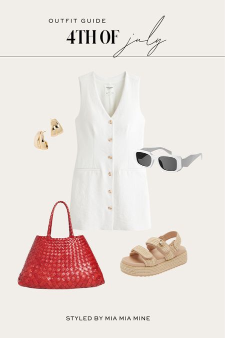 4th of July outfit / summer outfit ideas
Abercrombie linen vest dress
Amazon white sunglasses 
Dragon diffusion red tote
Steve Madden raffia sandals 

#LTKShoeCrush #LTKFindsUnder100 #LTKStyleTip
