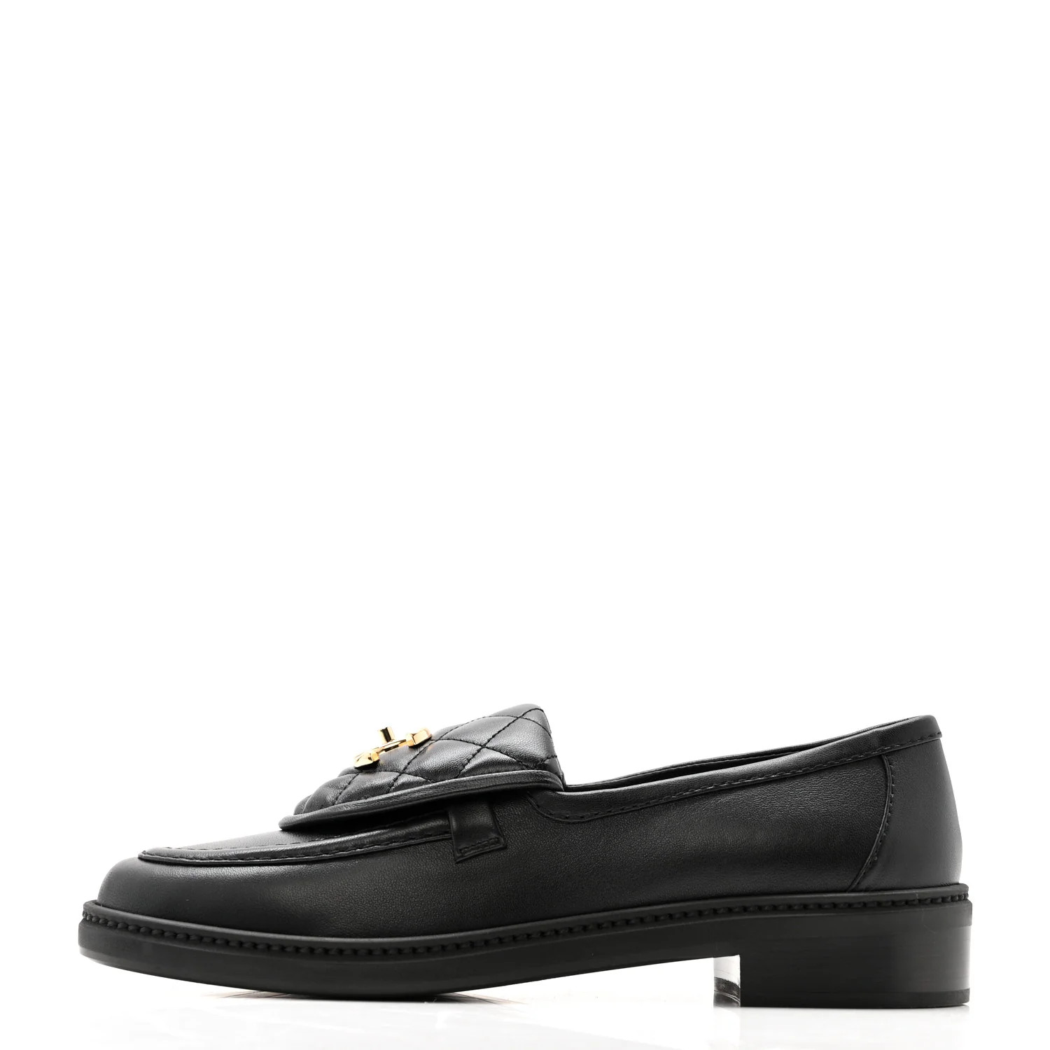 Lambskin Quilted CC Turnlock Loafers 38 Black | FASHIONPHILE (US)