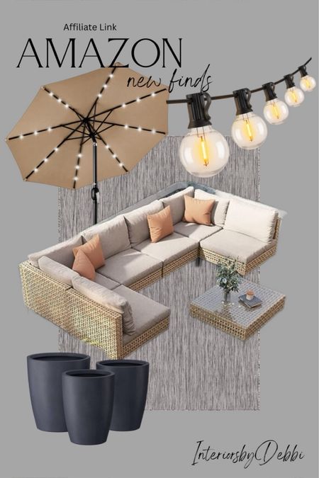 Comment SHOP below to receive a DM with the link to shop this post on my LTK ⬇ https://liketk.it/4DB1U

Amazon Outdoors
Outdoor sectional, umbrella, lighting, planters, transitional home, modern decor, amazon find, amazon home, target home decor, mcgee and co, studio mcgee, amazon must have, pottery barn, Walmart finds, affordable decor, home styling, budget friendly, accessories, neutral decor, home finds, new arrival, coming soon, sale alert, high end look for less, Amazon favorites, Target finds, cozy, modern, earthy, transitional, luxe, romantic, home decor, budget friendly decor, Amazon decor #amazknhome #founditonamazon #LTKhome #ltkseasonal