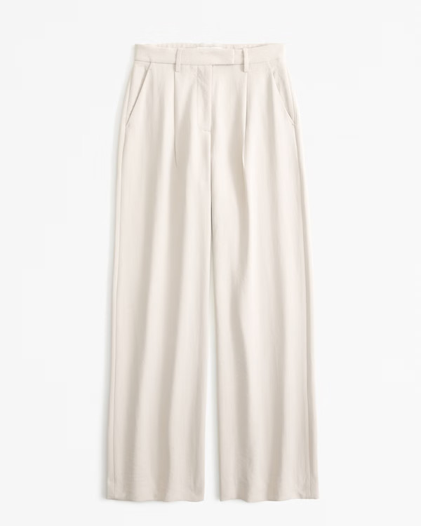 A&F Harper Tailored Premium Crepe Pant | Abercrombie & Fitch (US)