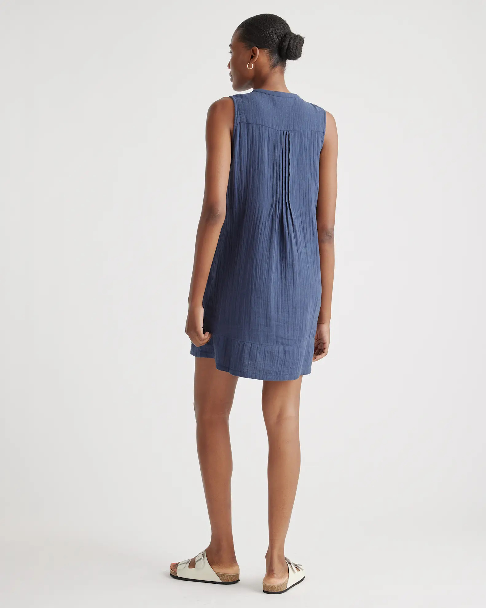 100% Organic Cotton Gauze Sleeveless Swing Dress | Quince