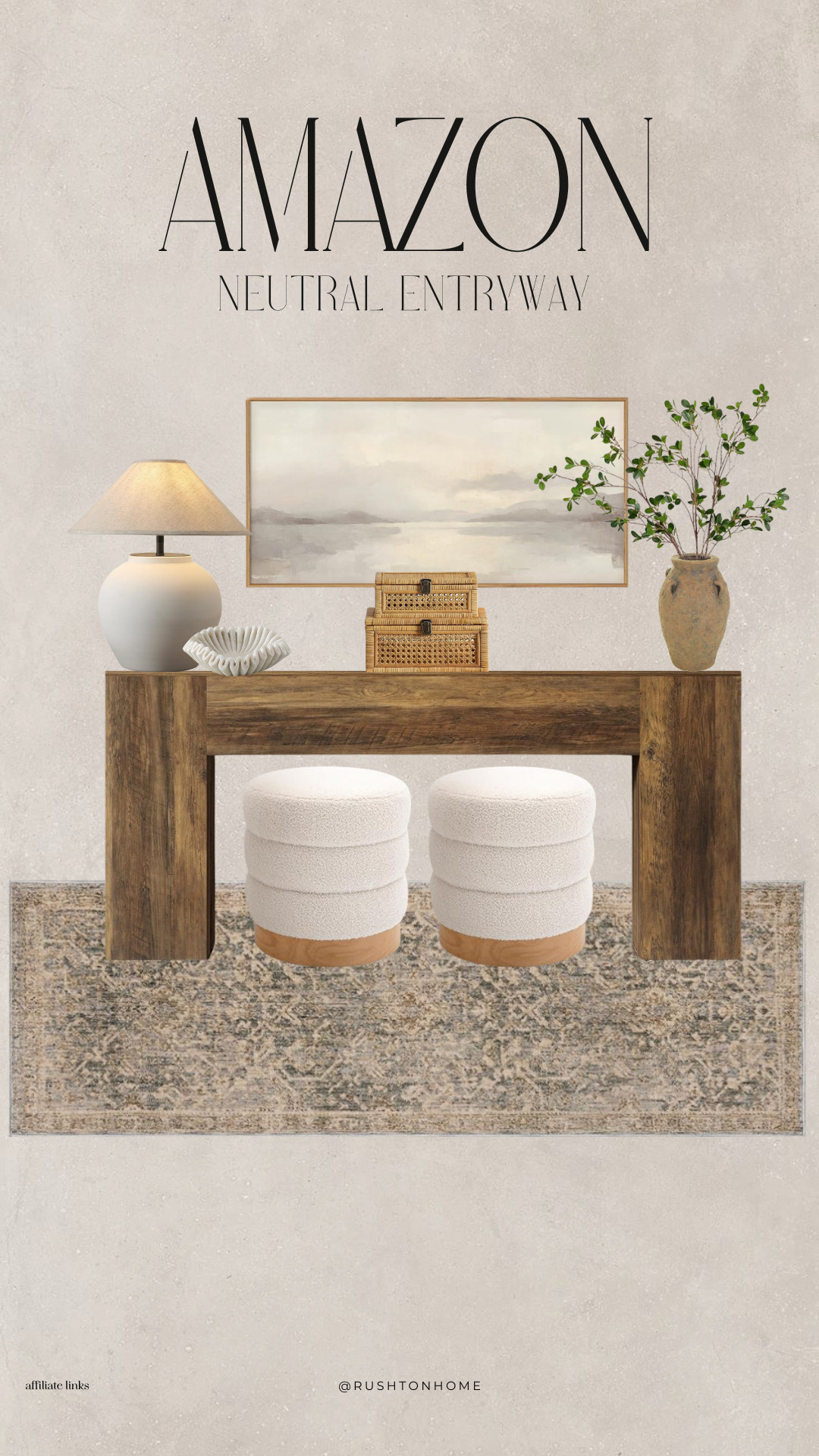 Amazon Neutral Entryway, amazon entryway decor, neutral entryway ideas, entryway table decor amazon, neutral console table, entryway bench seating, amazon home organization, entryway styling ideas, neutral area rug amazon, minimalist entryway decor, organic modern entryway, warm neutral home entry, amazon storage baskets 

 #LTKHome