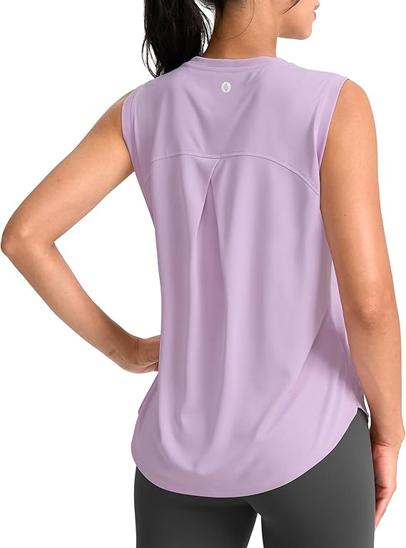 SANTINY Women's Sleeveless Workout Tops Breathable Lightweight Active Tennis Yoga Shirts Athletic... | Amazon (US)