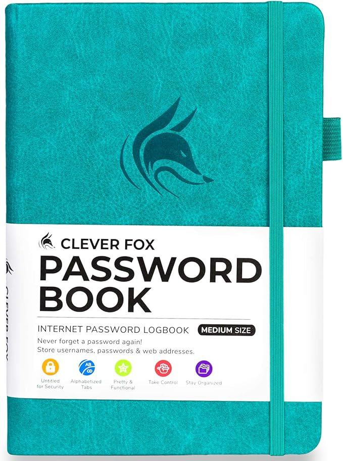 Clever Fox Password Book with tabs. Internet Address and Password Organizer Logbook with Alphabet... | Amazon (US)
