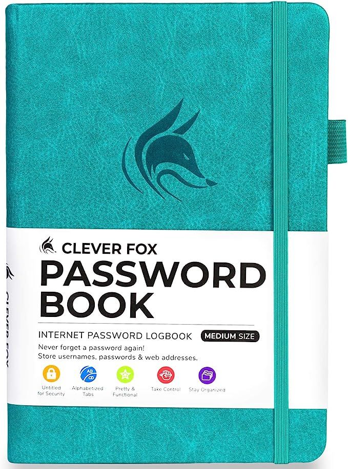 Clever Fox Password Book with tabs. Internet Address and Password Organizer Logbook with Alphabet... | Amazon (US)