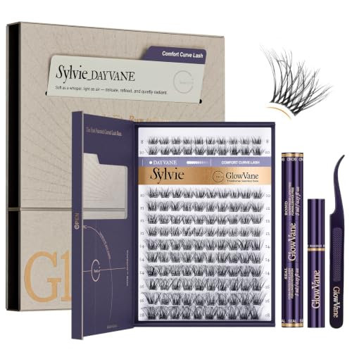 Glowvane TrueCurve Lash Clusters Kit, Wispy Curved Band Eyelash, Sylvie | Amazon (US)