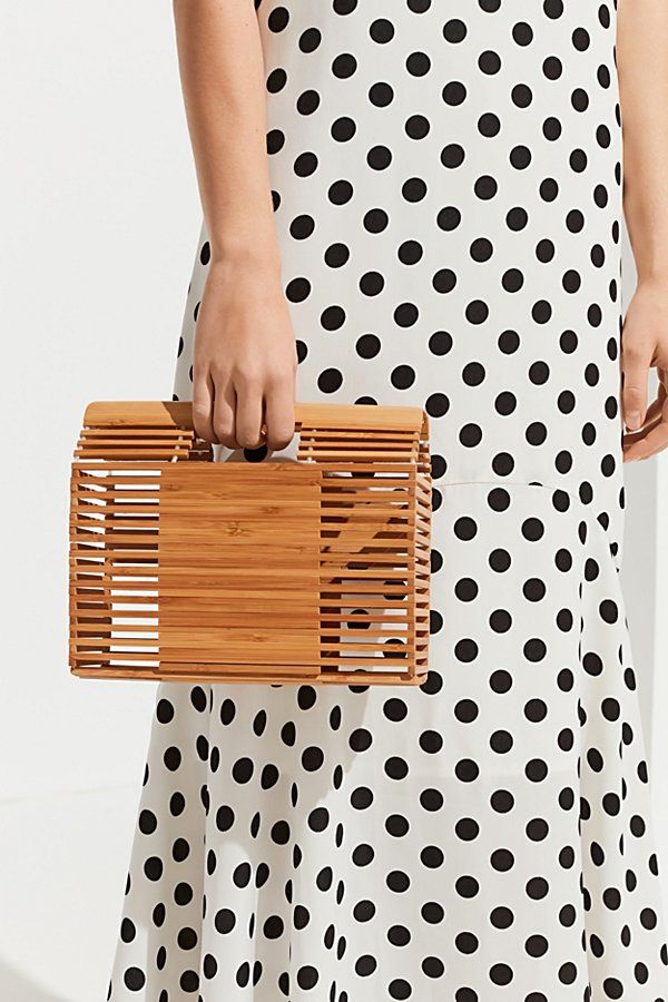 Caged Handheld Clutch - Beige at Urban Outfitters | Urban Outfitters (US and RoW)