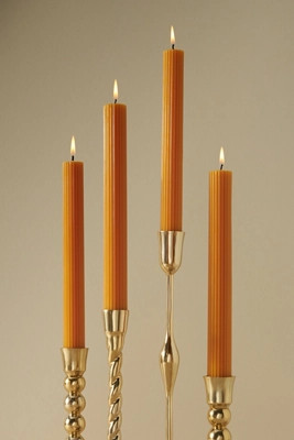 Fluted Taper Candles, Set of 4 | Anthropologie (US)