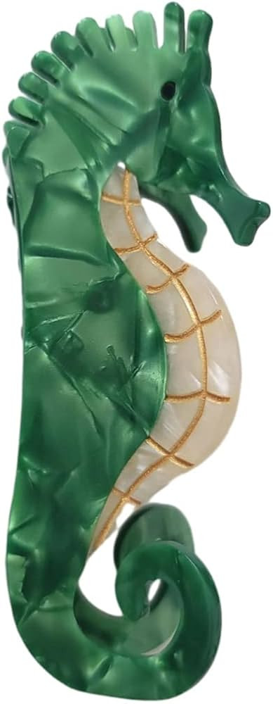 Green Hippocampus Claw Clip,Acetate Hair Clips,Small Claw Clips for Women | Amazon (US)