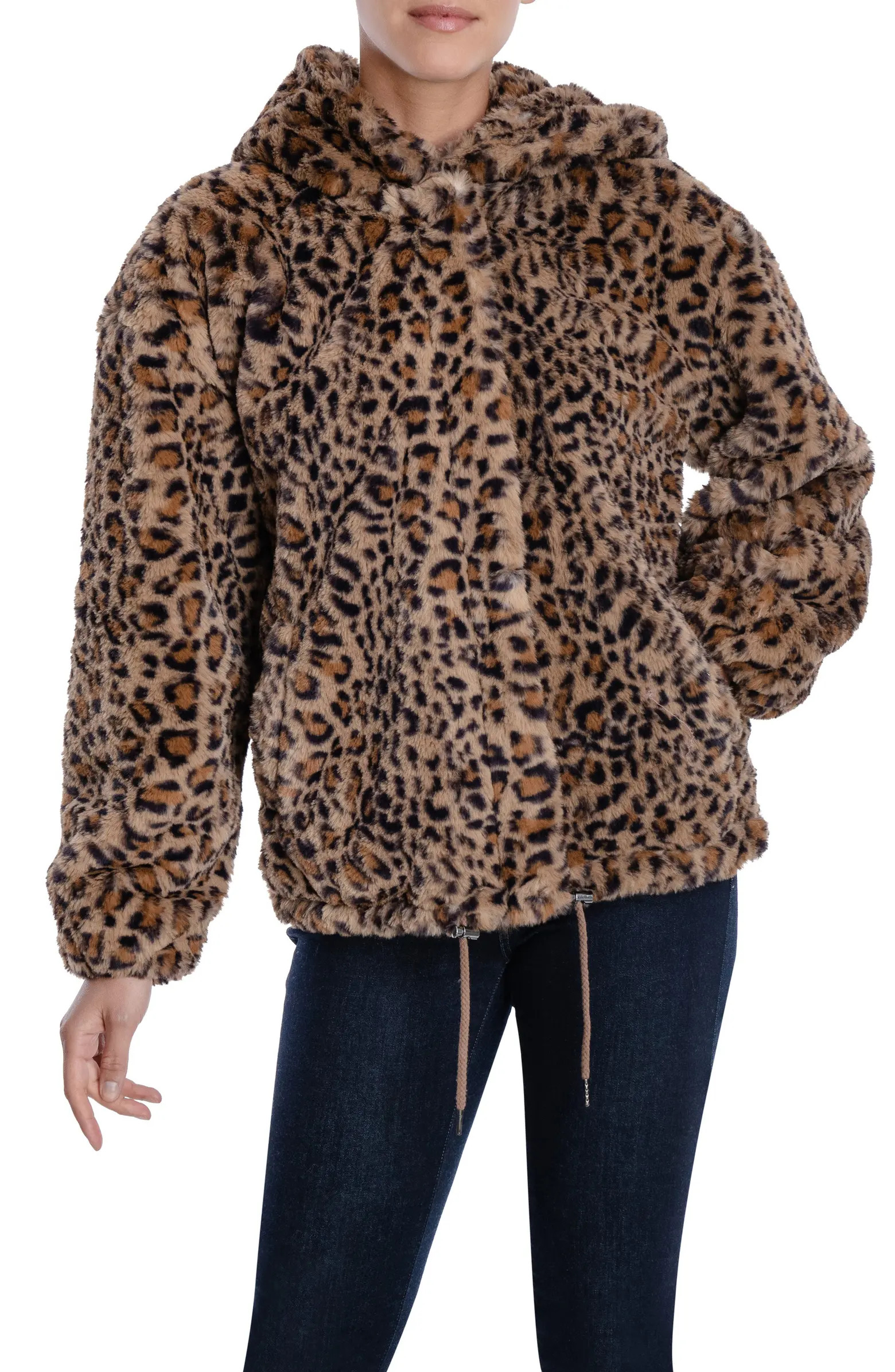 Faux Fur Hooded Zip Jacket | Nordstrom Rack