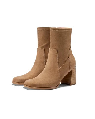 Avelin | Square-Toe Stretch Ankle Boots | Fitory Footwear US