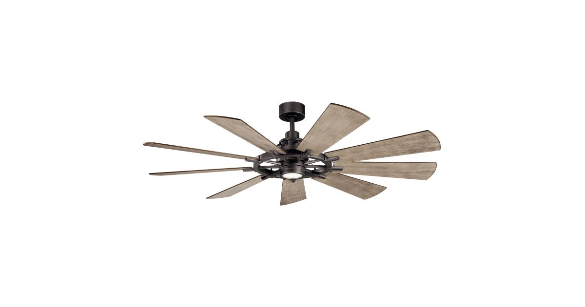 Gentry 65" 9 Blade Indoor / Outdoor DC Motor Ceiling Fan with Blades, LED Light Kit and Wall Cont... | Build.com, Inc.