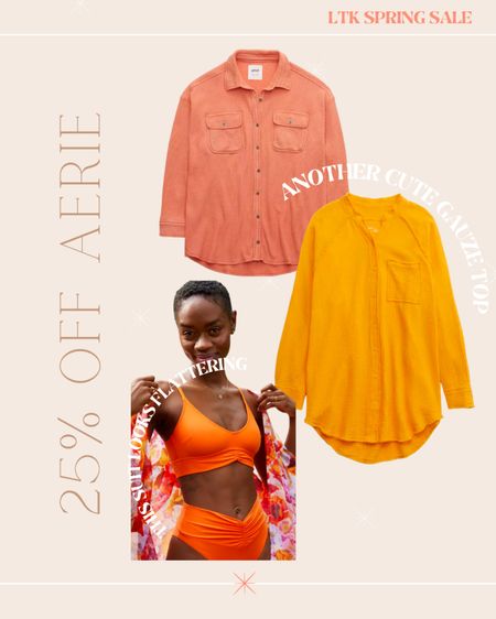 Aerie LTK Sale Picks 🌟 love the gauze top trend and this might be my favorite one I’ve seen & love that the shacket trend is making the way into spring. 

#LTKstyletip #LTKSale
