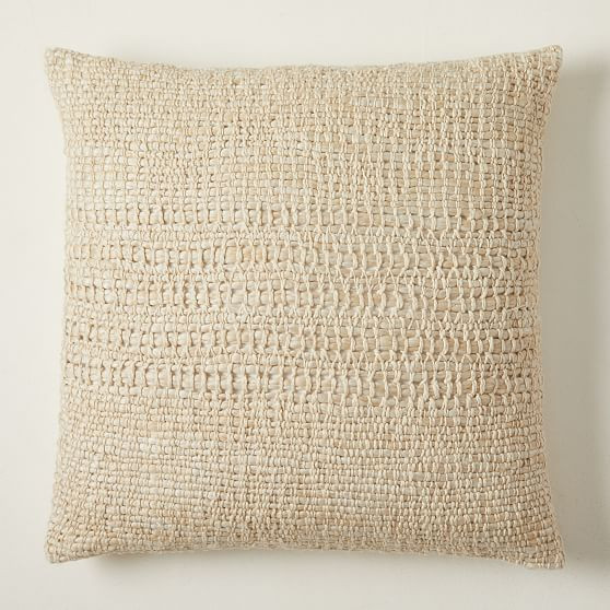 Cozy Weave Pillow Cover, 24""x24"", Natural | West Elm (US)