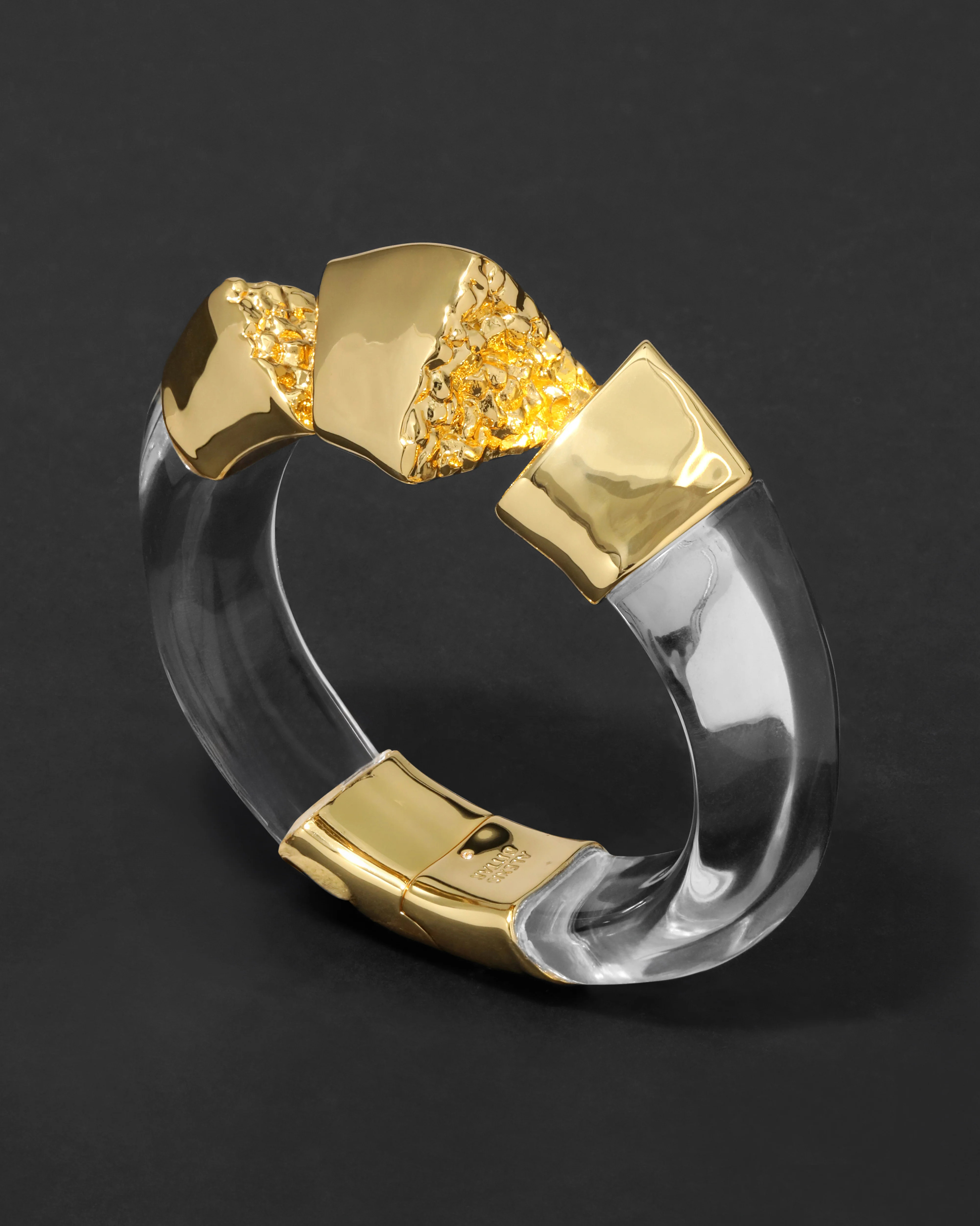 Clear Lucite Brutalist Hinge Cuff Bracelet | Alexis Bittar