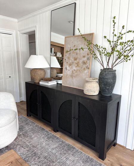 Console table, media console, sideboard, black console table, lamp, artwork, stems, spring decor, lamp, styling books, living room, neutral home decor 

#LTKHome #LTKStyleTip