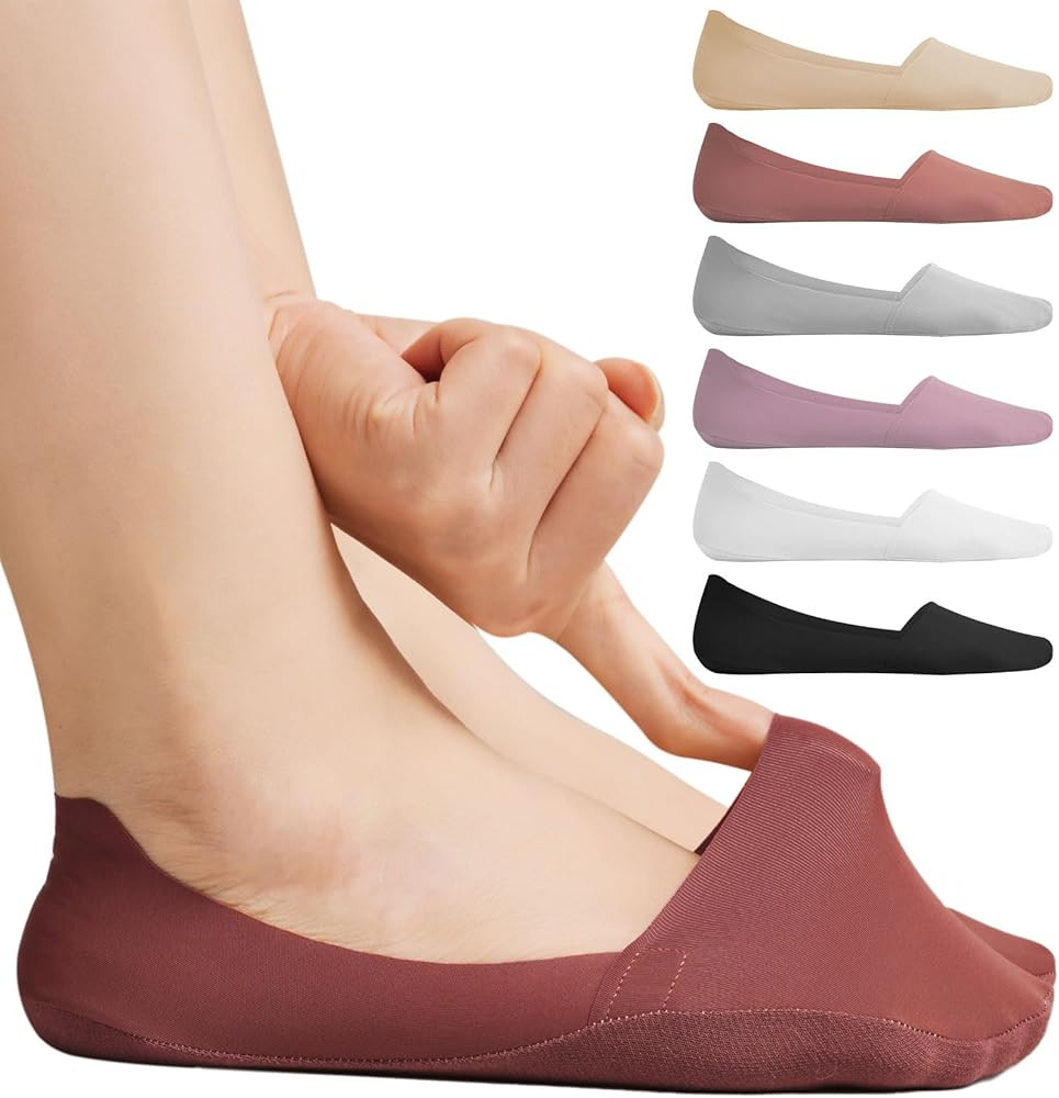 Murmorers No Show Socks for Women, Non Slip Nylon Thin Footies Invisible Silky Low Liner Socks fo... | Amazon (US)