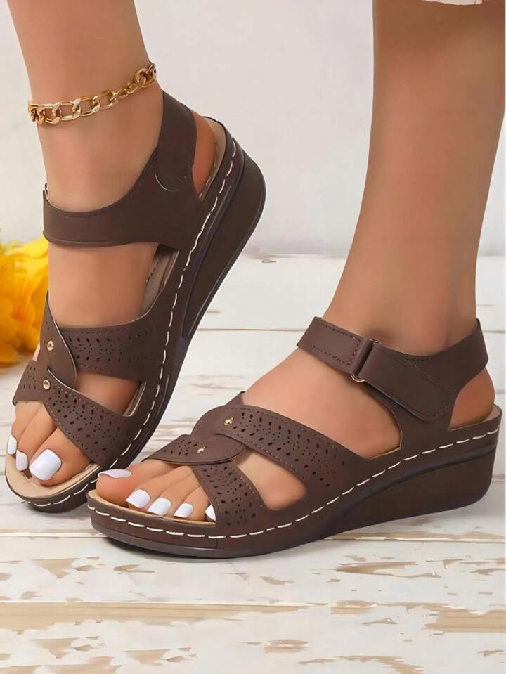 Women's New Fashion Wedge Heel Comfortable Platform Sandals, Leisure Open Toe Mom Shoes | SHEIN U... | SHEIN