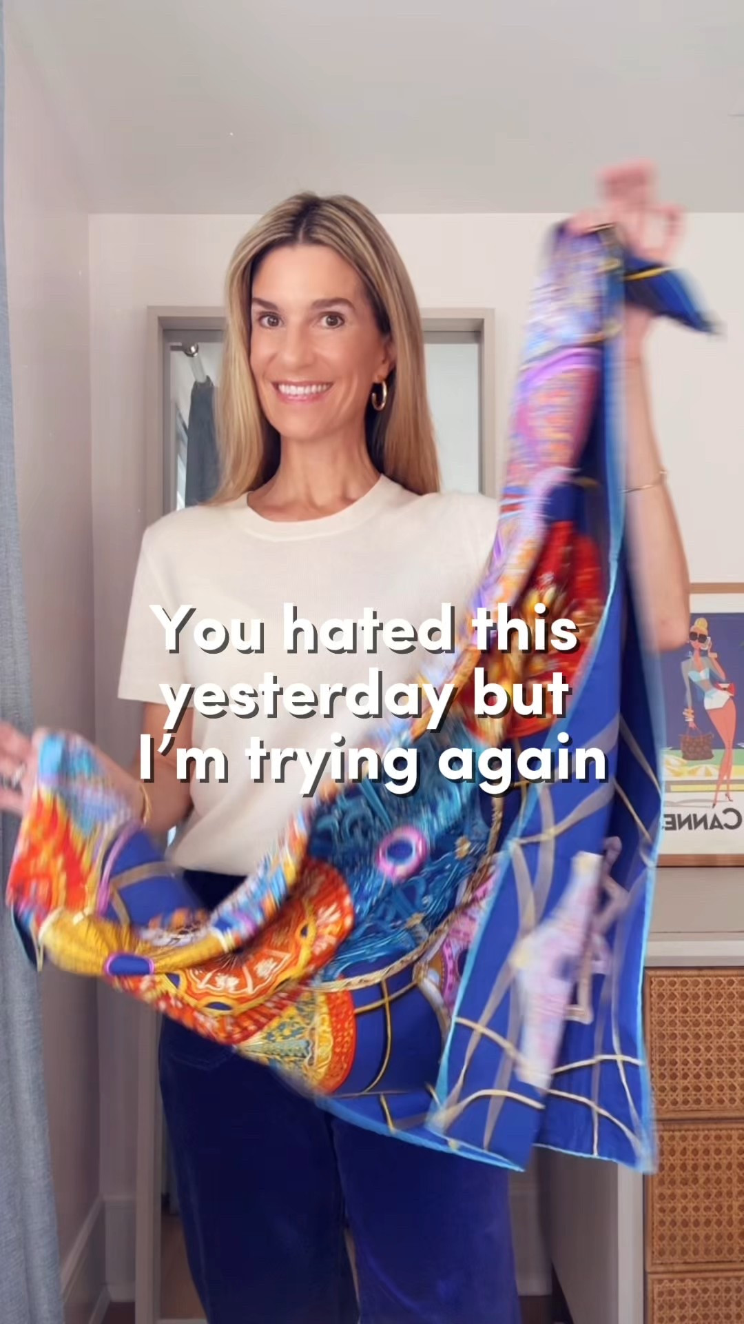 Scarves, particularly silk scarves are having a moment in the fashion spotlight. This is a great way to elevate this viral cashmere crewneck. this tying style is also great with lady jackets. It isn’t bulky and it adds a nice touch at the neck line.

#LTKOver40 #LTKFindsUnder100 #LTKgrwm