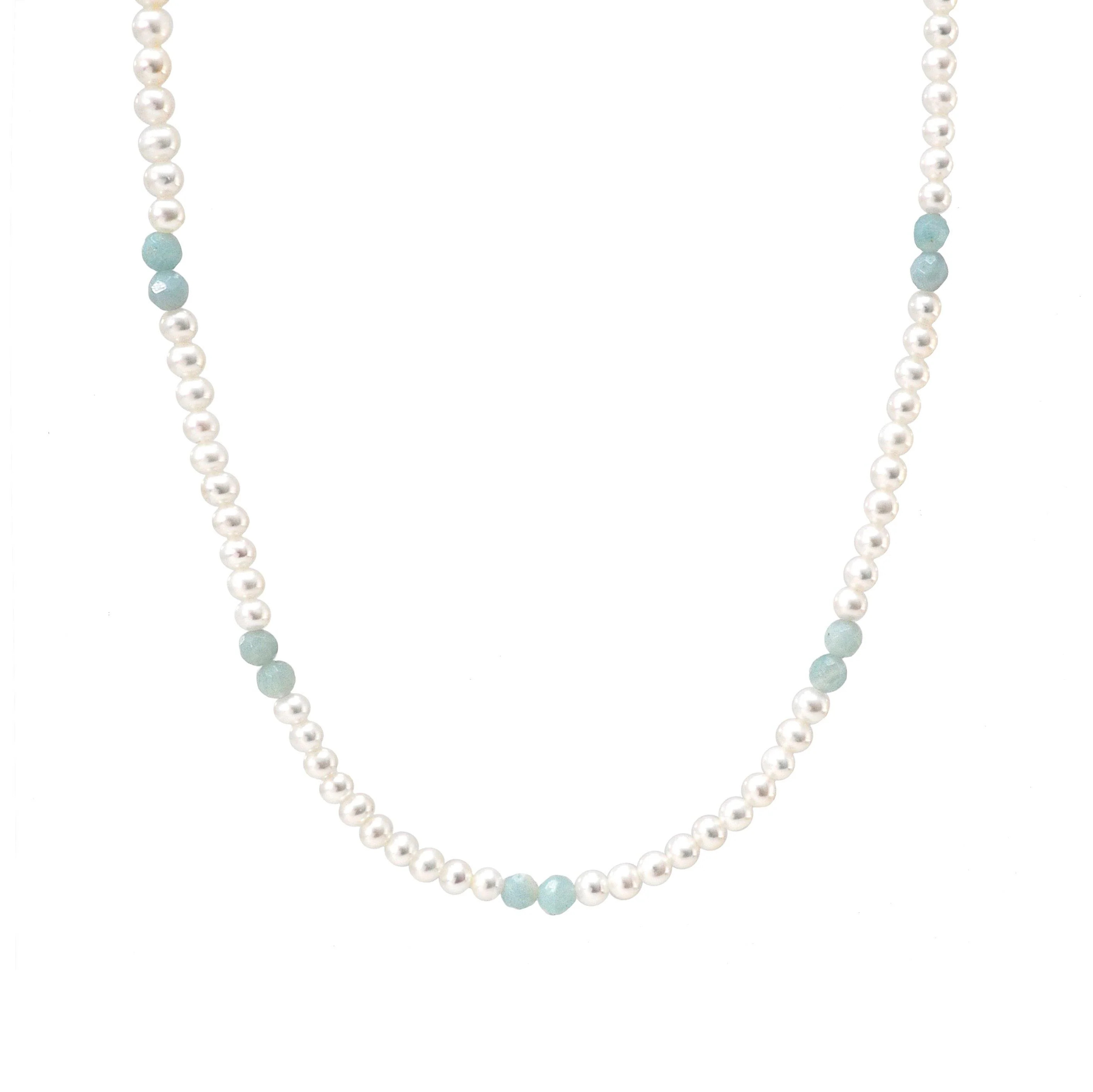freshwater pearl & amazonite necklace | Dogeared