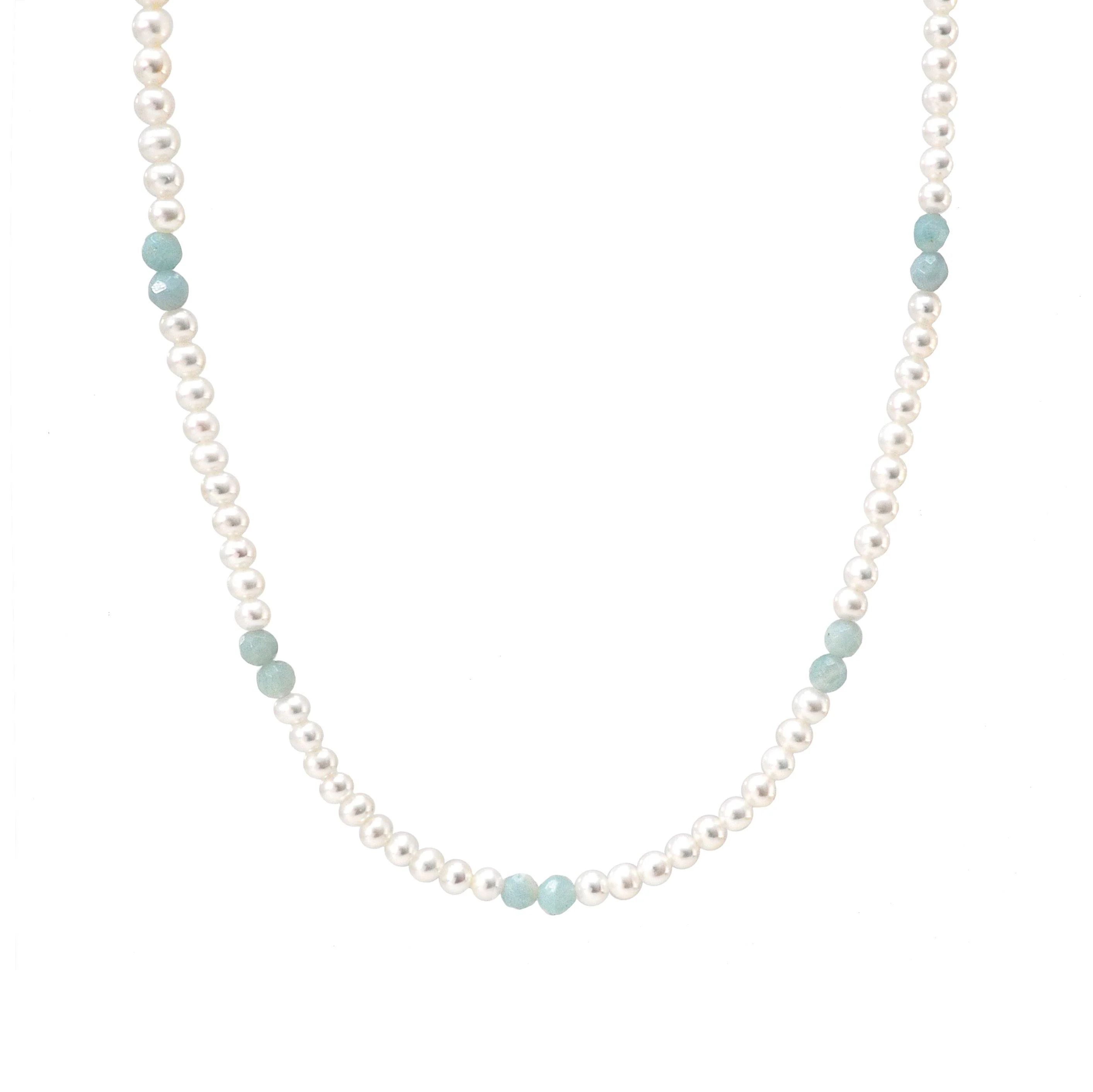 freshwater pearl & amazonite necklace | Dogeared