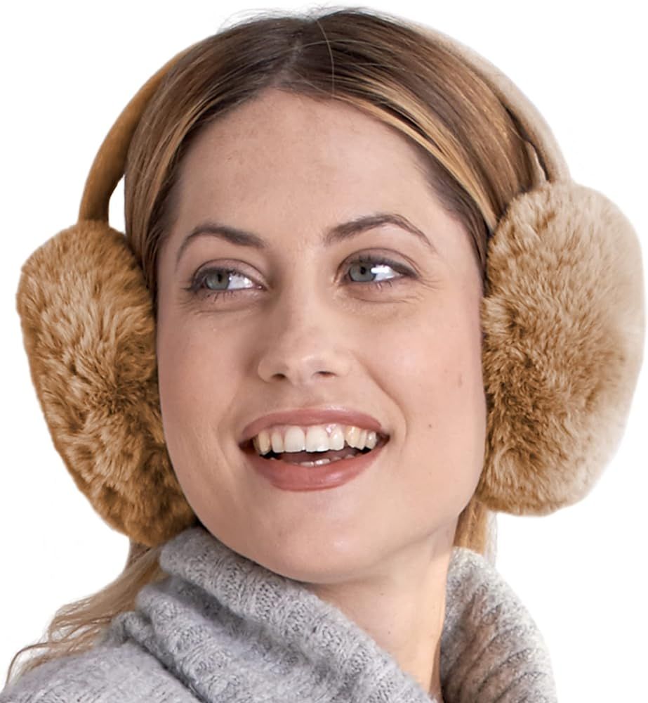 Ear Muffs for Women - Winter Ear Warmers - Soft & Warm Cable Knit Furry Fleece Earmuffs - Ear Covers | Amazon (US)