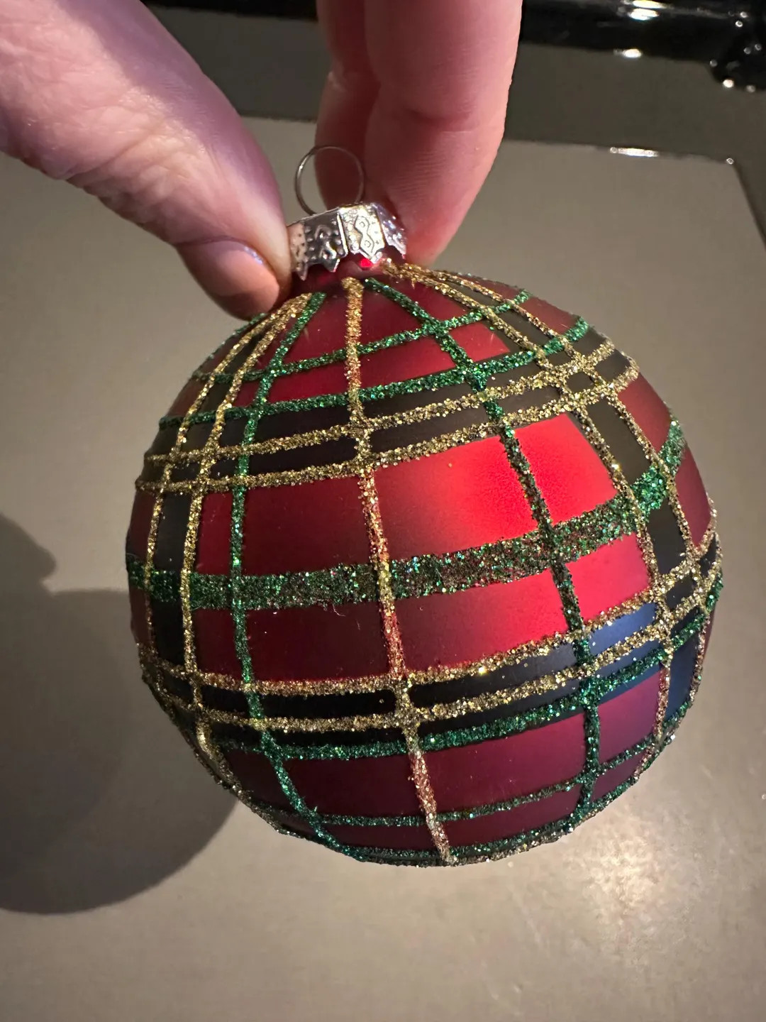 Tartan Sparkle Bauble 8cm Christmas Tree Decoration, Venue Decor, Traditional Baubles, Bauble, Ho... | Etsy (US)