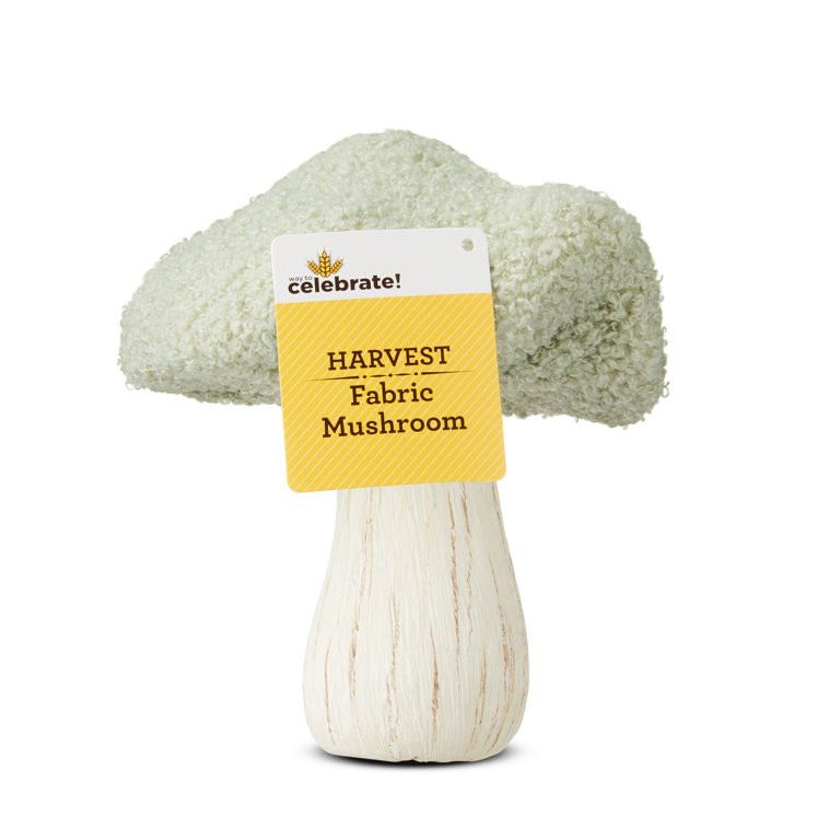 Harvest Wood and Green Sherpa Mushroom Tabletop Decor, 6", by Way To Celebrate - Walmart.com | Walmart (US)